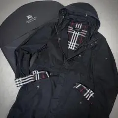 希少✨ バーバリーブラックレーベル モッズコート L 黒 ノバチェック