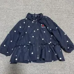 プティマイン　ウィンドブレーカー　90㎝　長袖　アウター　女の子　ネイビー　春