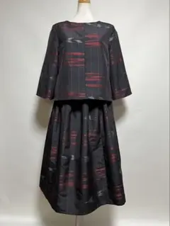 No.1012 着物リメイク　大島紬のAラインブラウスとギャザースカート