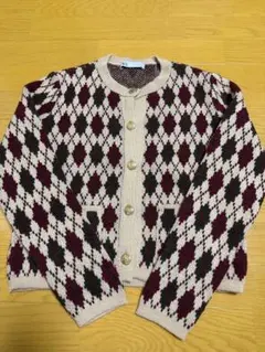 ZARA アーガイル柄 ニットカーディガン Mサイズ