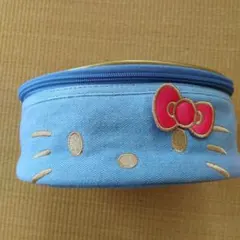 未使用 ハローキティ 円形ポーチ ライトブルー