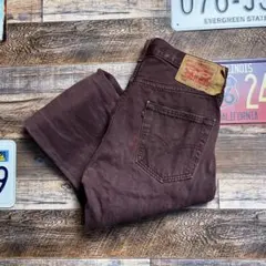 Levi’s 501 カラーデニムパンツ W30 ボルドー 古着　ストレート