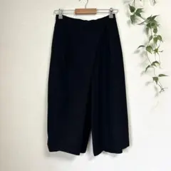ヤンガニー ワイドパンツ 38 M 黒 美シルエット きれいめ 日本製
