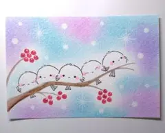 シマエナガ アート・写真