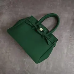美人色 美品 セーブマイバッグ グリーン ハンドバッグ