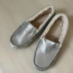 GU ジーユー　シルバー モカシン スリッポン　XL ボア