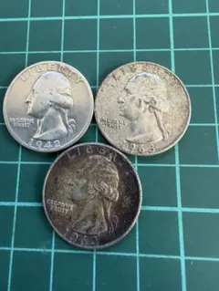 t*o様 1964年 90%銀貨/8枚セットワシントン クォーターダラー 本物保
