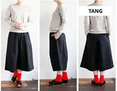 TANG タング キュロット パンツ ガウチョ コットン リネン 日本製 黒