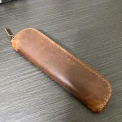ブライドルレザー製ブラウンペンケース