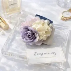 ラスト2 コサージュ　小さめ　パープルローズ　卒園式　卒業式　入園式　入学式