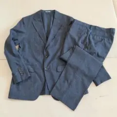 SUIT SELECT ネイビー シングルブレスト リネン混
