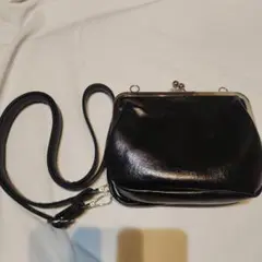 黒 がま口 ショルダーバッグ
