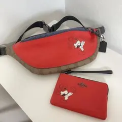 新品　Coach ミッキーマウス ボディバッグ・ウエストポーチ　セット
