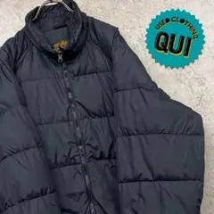 レア80s古着○エディーバウアー ライトダウンジャケット ブラック メンズXL