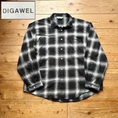 美品】DIGAWEL ディガウェル C/R CHECK BLOUSON シャツ - メルカリ