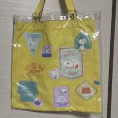 SNOOPY トートバッグ イエロー IT'S TEA TIME