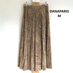 ダナパリス　DANAPARISペイズリー柄 プリーツロングスカート 9号　Ｍのサムネイル