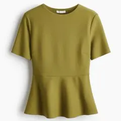 未使用 H&M ぺプラムトップス　カーキグリーン フォーマル