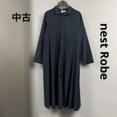 中古 nest Robe シャツワンピース 綿麻 フリー