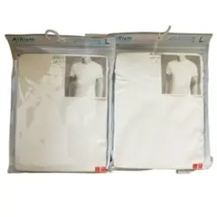 【2枚セット】ユニクロ エアリズム クルーネックt 半袖 インナー(L)