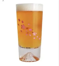 丸モ高木陶器　温度変化ペアグラス　冷感桜　江戸硝子富士山