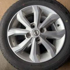 155/65R14 ダンロップエナセーブ夏タイヤ25年製　日産純正アルミ付2本のサムネイル
