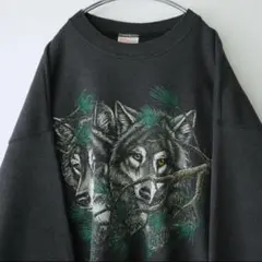 90s メキシコ製　オオカミ　スウェット　Lサイズ　古着