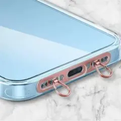 スマホストラップホルダー　2点吊り　ピンクゴールド　ステンレス