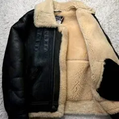 ◆超肉厚/美品◆SCHOTT B-3 ムートン レザージャケット ブラック 36のサムネイル
