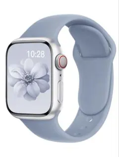 36【Apple Watch42/44/45シリコンバンド ブルーグレー】