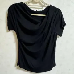RANAN 2WAYドレープオフショルリブＴシャツ/接触冷感・UV対策 ブラック