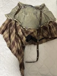 SPINNS アシンメトリーデニムスカート