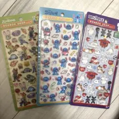 【正規品】ディズニー第二弾　ボンボンドロップシール　３種
