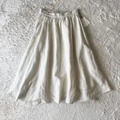 新品タグ付 ガリャルダガランテ リネンレーヨンフレアスカート F ナチュラル