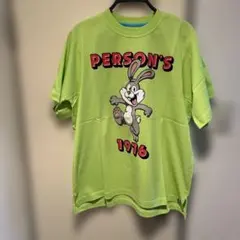 [新品]パーソンズ蛍光グリーン ウサギプリント ビックTシャツ 1976 Sのサムネイル