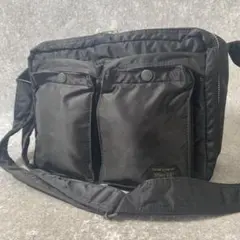 PORTER ポーター　タンカー　ショルダーバッグ　ナイロン　ブラック　2層