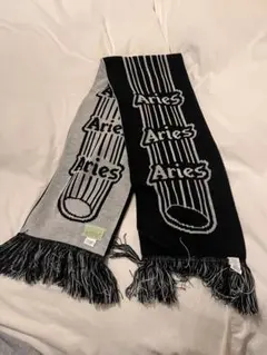 【美品】Aries マフラー 黒　フリンジ付き