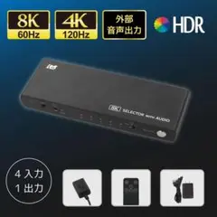新品　ラトックシステム 8/4K 60/120Hz 4入→1出力 HDMI切替機