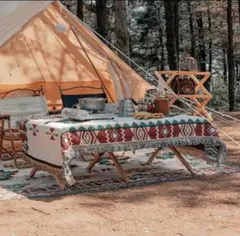 アステカ　エスニック柄　アウトドア用ラグ 90×150