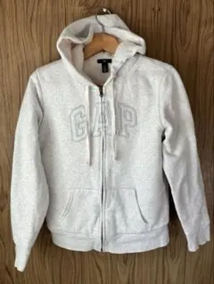 【GAP】ギャップ　ロゴ 裏ボア ジップアップ パーカー S