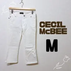 CECI McBEE (M)ストレートパンツ ホワイト 綿95% 八分丈