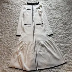 極美品 セルフォード スクエアネックマーメイドニットワンピース