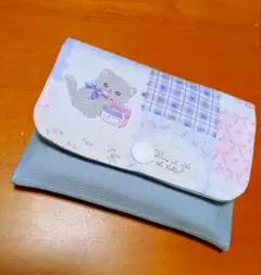 ハンドメイド　ポケットティッシュケース ＊内ポケット　スナップボタン付き＊