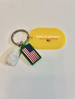 レア　POLO SPORT キーホルダー アメリカ国旗付き