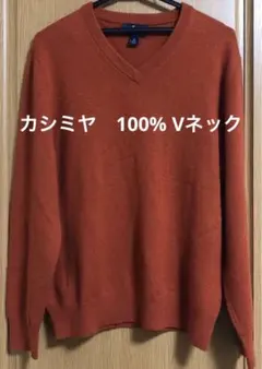 Lands' End 100%カシミヤ Vネック セーター M