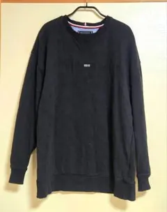 【TOMMY HILFIGER】 ロゴ刺繍 スウェット トレーナー　ブラック　L