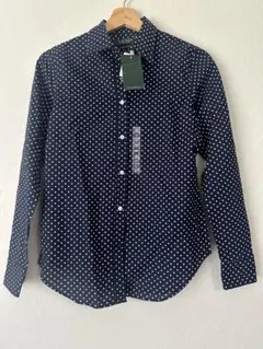 ラルフローレン 新品 ドット柄 定番 襟付き シャツネイビー 水玉 XXS 5号