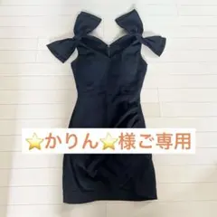 Andy アンディ ドレス ショルダーリボン タイト ミニドレス ブラック Sのサムネイル