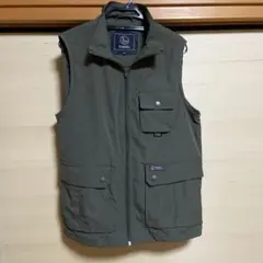 TOROY オリーブグリーン ベスト ポケット4つ　前見頃メッシュ裏地　M
