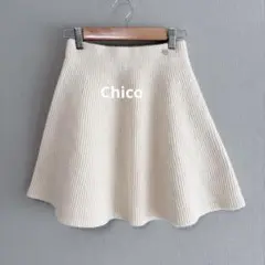 Chico/未使用品/リブフレアミニスカート/ニットスカート/3568